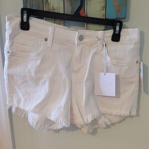 Pistola Women's White Frayed Jean Shorts